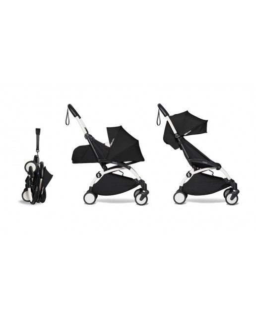 Complete BABYZEN stroller YOYO2  0+ and 6+ | White Chassis Black